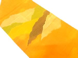 節紬　霞模様織り出し　名古屋帯